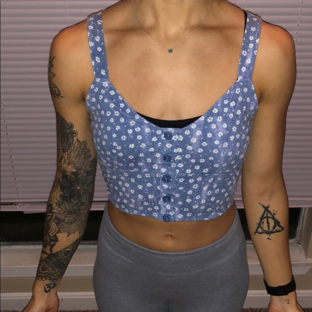 Floral crop top tank
